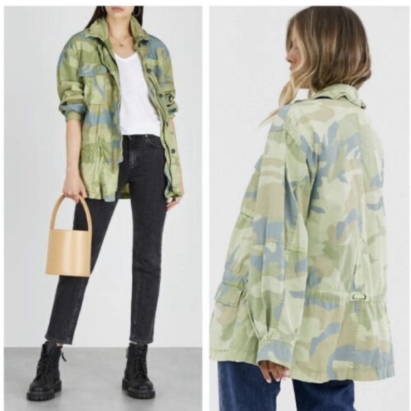 FREE PEOPLE CAMO CARGO JACKET - Picture 1 of 8